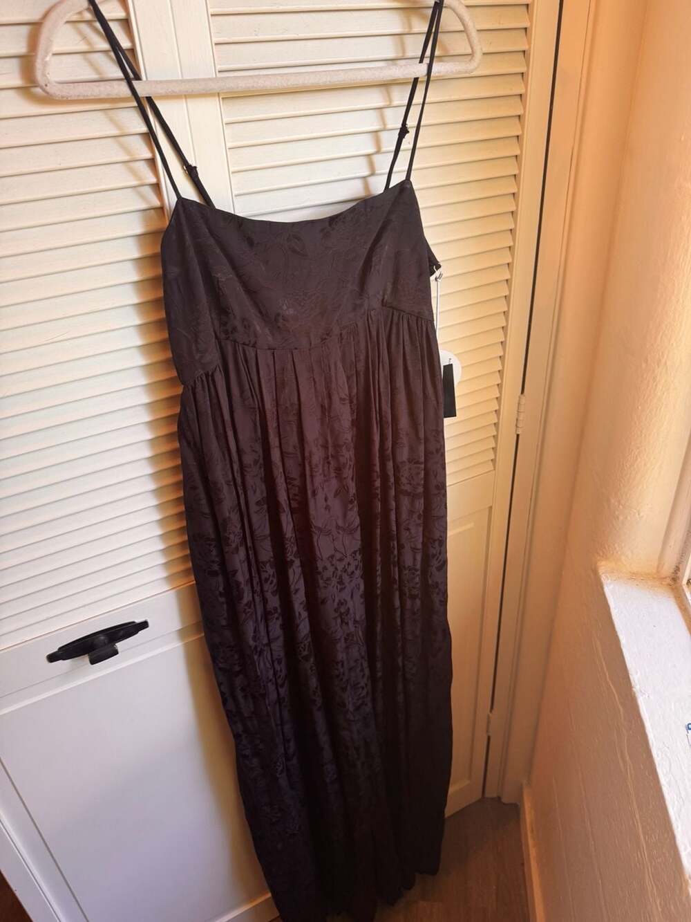 STAUD Villandry Jumpsuit Black Floral Jacquard Size 10
